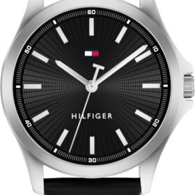 Tommy Hilfiger Men's Classic Quartz Watch – 42mm Leather Strap Analog Clock with Date Display – Water Resistant Business & Casual Dress Watch