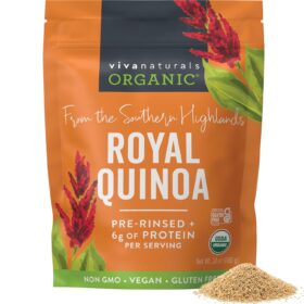 Viva Naturals Organic White Quinoa – 24 oz (1.5 lb) | Pre-Washed, USDA Certified, Gluten-Free & Non-GMO Plant Protein