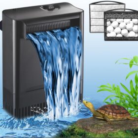 Turtle Tank Filter – 290GPH Adjustable Internal Aquarium Filter for 20-75 Gallon Freshwater and Saltwater Tanks