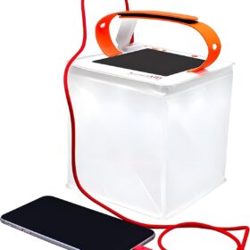 LuminAID PackLite Titan 2-in-1 Solar Camping Lantern & Phone Charger – 300 Lumen Inflatable LED Light, 4000mAh Battery, IP67 Waterproof Portable Power Bank for Hiking, Emergency & Survival Kits