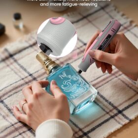 Pink 4V Cordless Rotary Tool Kit with LED Display - Portable Electric Grinder for DIY Crafts, Engraving, Sanding, Polishing & Drilling