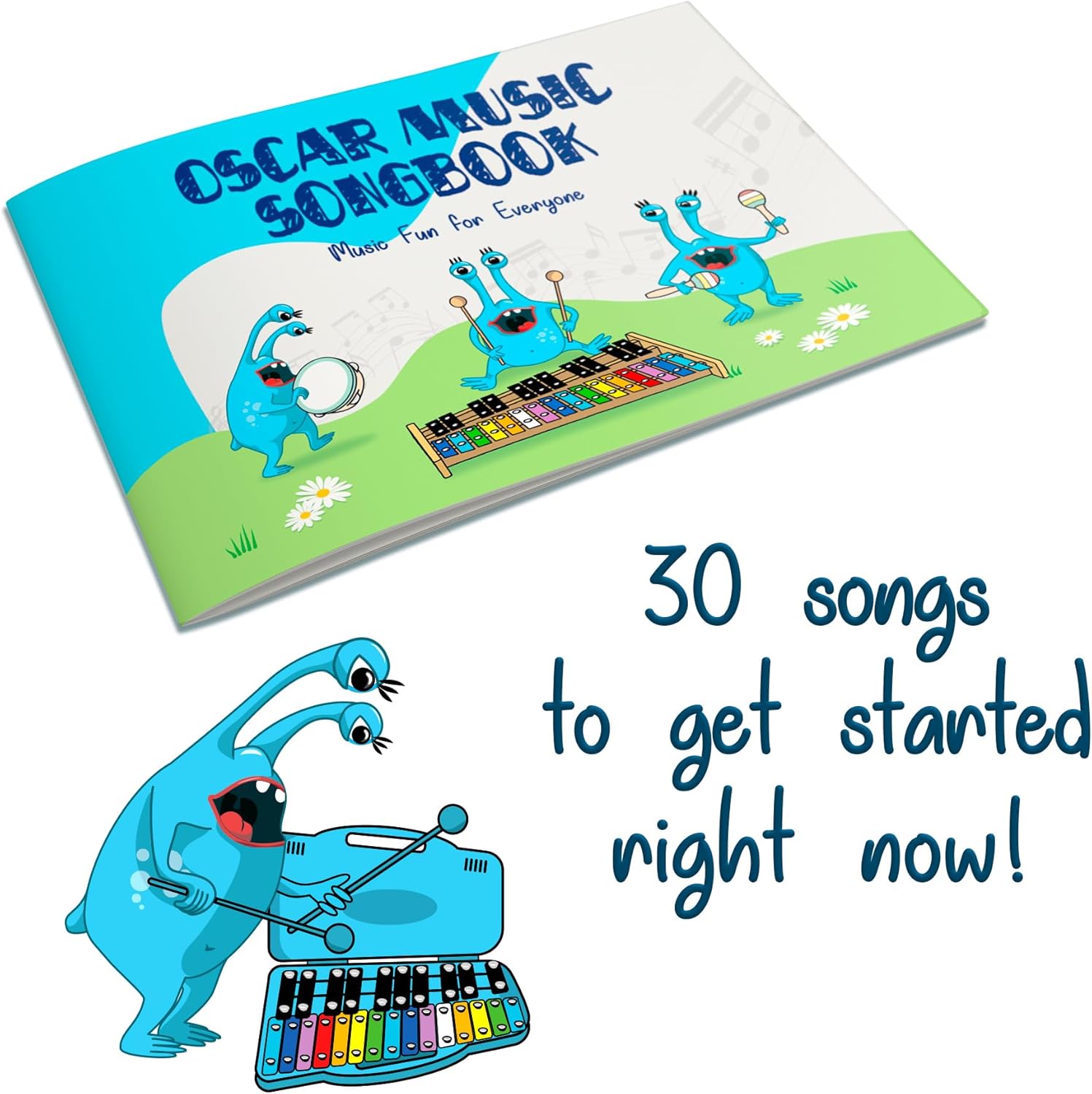 MINIARTIS 25-Note Glockenspiel Xylophone – Color-Coded Musical Instrument for Kids with Songbook, Mallets & Case