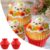 2-Pack Giant Silicone Cupcake Molds - Non-Stick Fluted Jumbo Cake Pans for Baking, Mousse, Jello & Bread - Watermelon Red
