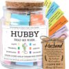 Inspirational Bible Verse Jar for Husband - Christian Gift for Men, Birthday, Anniversary & Valentine’s Day Present with Color-Coded Scripture Rolls