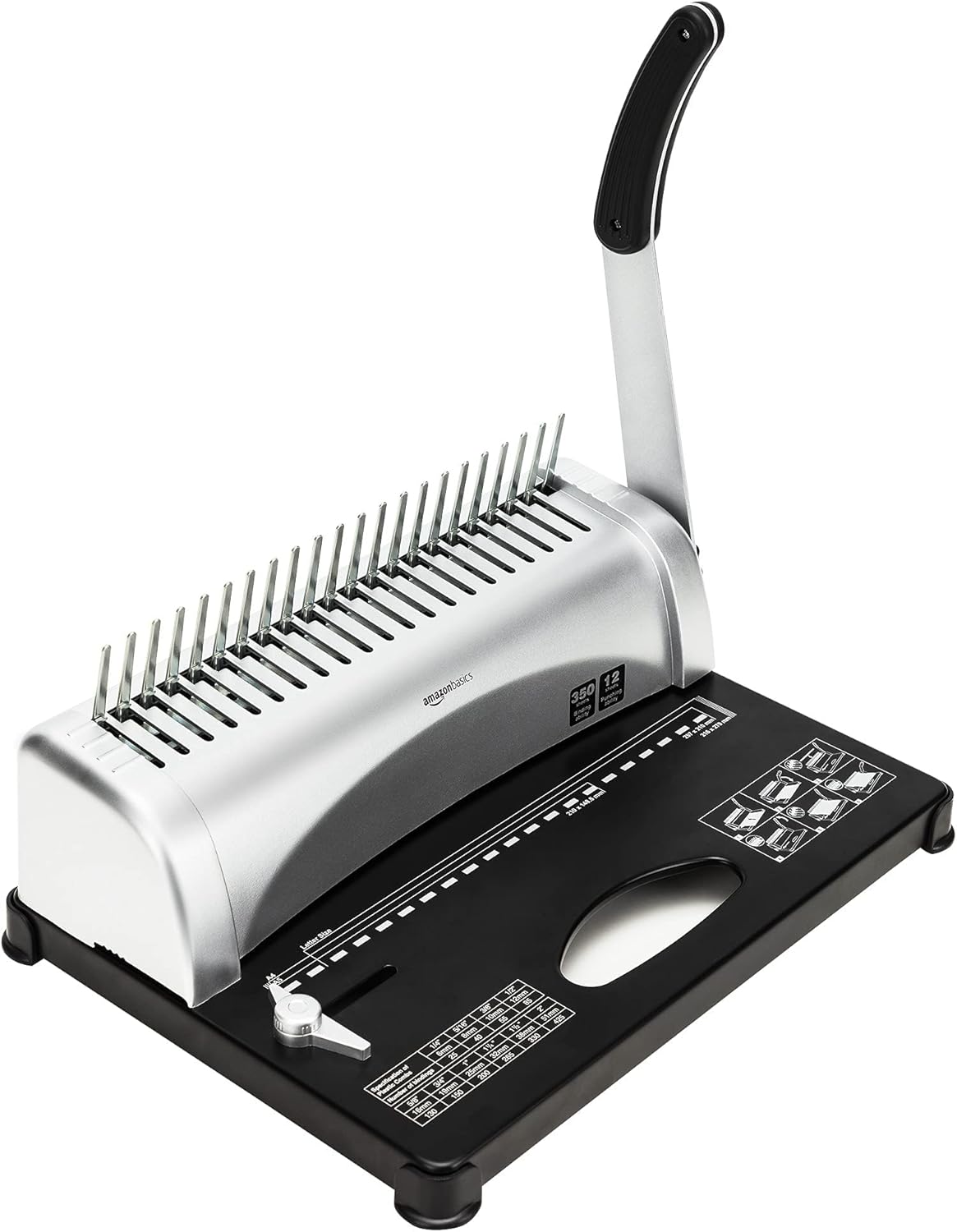 Amazon Basics Comb Binding Machine – 350 Sheet Capacity, Electric Punch for A4, Letter & A5