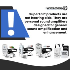 SuperEar SE10 Personal Sound Amplifier for Seniors – Remote Microphone & TV Audio Streamer with Digital Noise Reduction