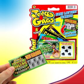 JA-RU Fake Lottery Tickets - Hilarious Realistic Scratch-Off Prank & Gag Gift for April Fools, Office Jokes & Party Favors (Pack of 5)