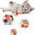 TUSATIY 3-Pack Cat Toy Balls with Bells - Soft Plush Fuzzy Kitten Balls - Interactive Chase, Chew & Play Sets for Indoor Cats & Kittens - Assorted Sizes (S, M, L)