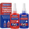 Thread Locker Set – Medium & High Strength Anaerobic Adhesive for Nuts, Bolts & Fasteners – Anti-Vibration, Rust & Corrosion Resistant Sealant for Automotive & Industrial Use (50ml x 2)
