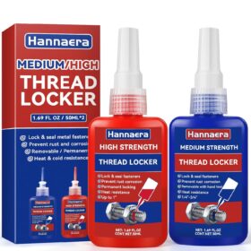 Thread Locker Set – Medium & High Strength Anaerobic Adhesive for Nuts, Bolts & Fasteners – Anti-Vibration, Rust & Corrosion Resistant Sealant for Automotive & Industrial Use (50ml x 2)