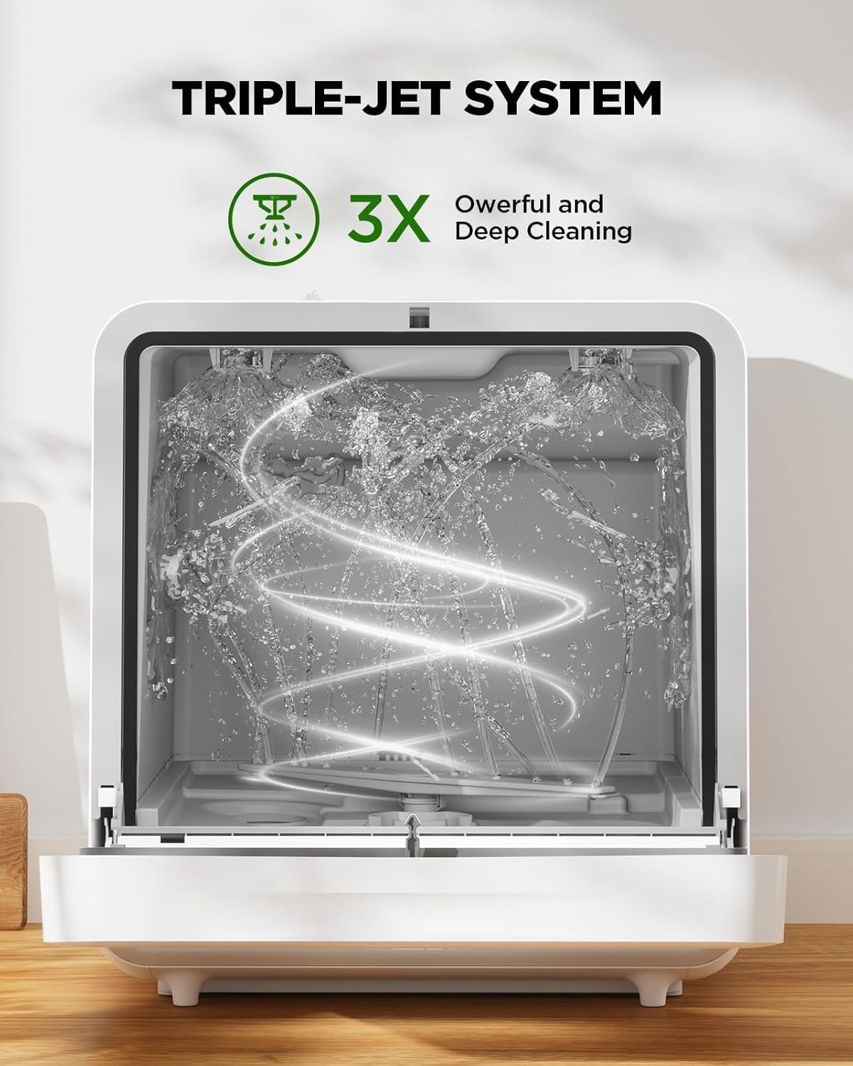 Silonn Countertop Dishwasher with 5L Water Tank - Portable Dishwasher, App Control, 8 Programs, 167°F Sanitizing & Auto Air Dry - No Hookup Needed for Apartments, RVs & Campers