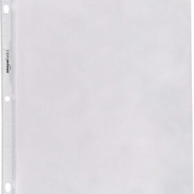 Amazon Basics Heavyweight Sheet Protectors - 100 Pack, 8.5 x 11 Inch Archival Quality Clear Page Protectors for 3 Ring Binders