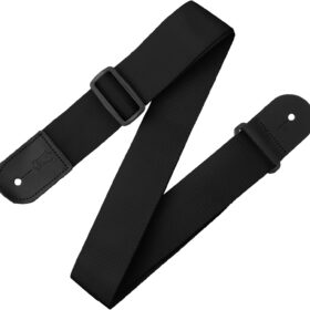 Levy's Leathers M8POLY-BLK 2-Inch Polypropylene Guitar Strap with Genuine Leather Ends & Tri-Glide Adjustment (Black)