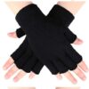 SATINIOR 3-Pair Women's Winter Knit Fingerless Gloves - Soft Thermal Half-Finger Hand Warmers for Typing, Office & Driving