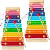 2-Pack Wooden Xylophone for Kids – Educational Musical Toys with 8 Keys & Child-Safe Mallets – Perfect Montessori Gift for Toddlers