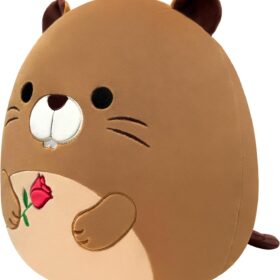 Squishmallows Official 12-Inch Chip The Beaver Plush – Valentine’s Day Rose Edition – Soft Stuffed Animal Toy