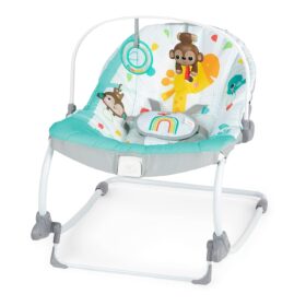 Bright Starts Wild Vibes 2-in-1 Baby Rocker and Seat with Vibrations & Toys