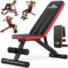 NICEPEOPLE 860LBS Foldable Weight Bench for Home Gym - 8-Position Adjustable Backrest, Heavy Duty Incline/Decline Fitness Bench for Full Body Workout, Space Saving (Easy Assembly)