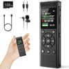136GB Digital Voice Recorder with Playback - 9000 Hour Portable Audio Recorder with HD Noise Reduction, Voice Activation, Password Protection, & MP3 Playback for Lectures, Meetings, and Interviews