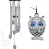 Blue Evil Eye Owl Wind Chime - 25.5&rdquo; Memorial & Sympathy Wind Chimes for Outdoors, Patio, Yard & Garden Decor
