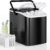 DUMOS Countertop Ice Maker with Handle - 26 lbs/Day Portable Ice Machine, Self-Cleaning, 9 Cubes in 6 Mins, Quiet Compact Bullet Ice Maker for Kitchen, Home, Bar, RV & Camping (Black)