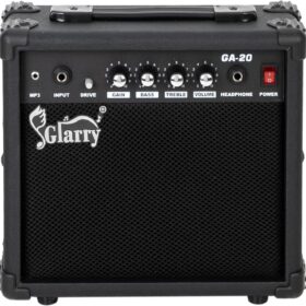 GLARRY 20W Electric Guitar Amplifier – Portable Practice Combo Amp with 3-Band EQ, Headphone Jack & MP3 Input