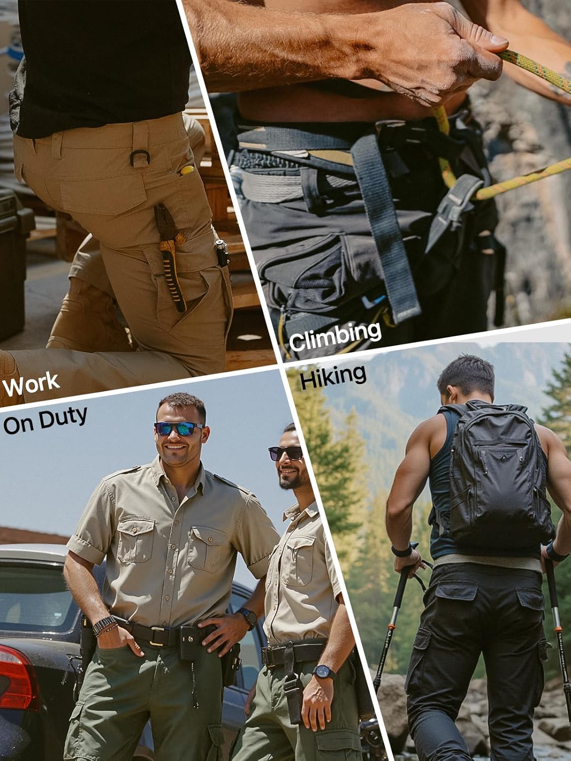 FREE SOLDIER Men's Tactical Ripstop Cargo Pants - Lightweight, Water-Resistant Work Hiking Trousers with Multi-Pockets