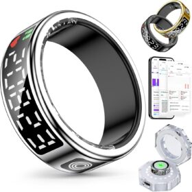 2025 Smart Ring with LED Display – Health & Fitness Tracker, Sleep Monitor, Step Counter & Heart Rate Monitor – IP68 Waterproof iOS & Android Compatible