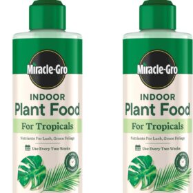 Miracle-Gro Tropical Houseplant Food (2-Pack) - 16 oz. Total Liquid Fertilizer for Monstera, Pothos, Palm & Fiddle Leaf Fig - Instant Feeding for Lush Indoor Foliage