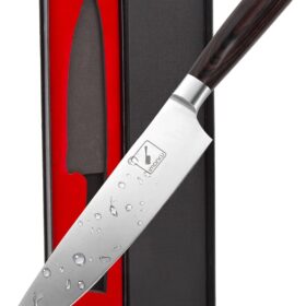 imarku 8-Inch High-Carbon Stainless Steel Chef Knife - Ultra-Sharp Gyutou Kitchen Cutlery with Ergonomic Pakka Handle & Gift Box - Professional Culinary Knife for Meat, Vegetables, and Fruit