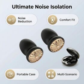 Silicone Earplugs for Sleeping, Concerts & Motorcycles – 48dB Noise Reduction, Reusable Hearing Protection (8 Pairs, XS/S/M/L)