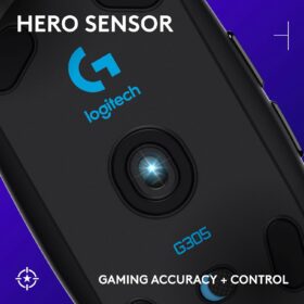 Logitech G305 LIGHTSPEED Wireless Gaming Mouse – HERO 12K Sensor, 12,000 DPI, 6 Programmable Buttons, Long Battery Life, Portable Design – Black