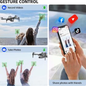 1080P HD Camera Drone for Beginners and Kids - Foldable FPV RC Quadcopter with Altitude Hold, Gesture Selfie, 3D Flips, and 2 Batteries