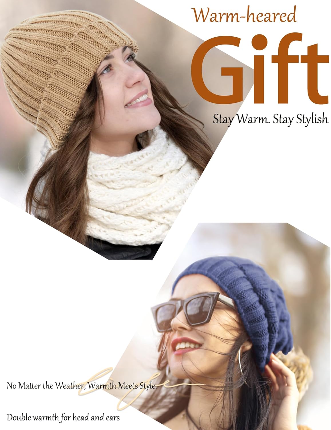 Premium Fleece Lined Wool Beanie for Men & Women – Thermal Soft Skull Cap for Skiing, Snowboarding & Cold Weather