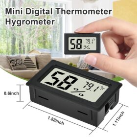 Digital Hygrometer Thermometer (6-Pack) – Mini Indoor Temperature & Humidity Monitor with LCD Display for Home, Greenhouse, Reptile Tank, and Cellar