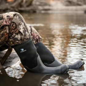 Trudave Men's 5mm Neoprene Waterproof Rubber Boots with Steel Shank - Insulated Outdoor Work & Hunting Rain Footwear (Sizes 5-14)