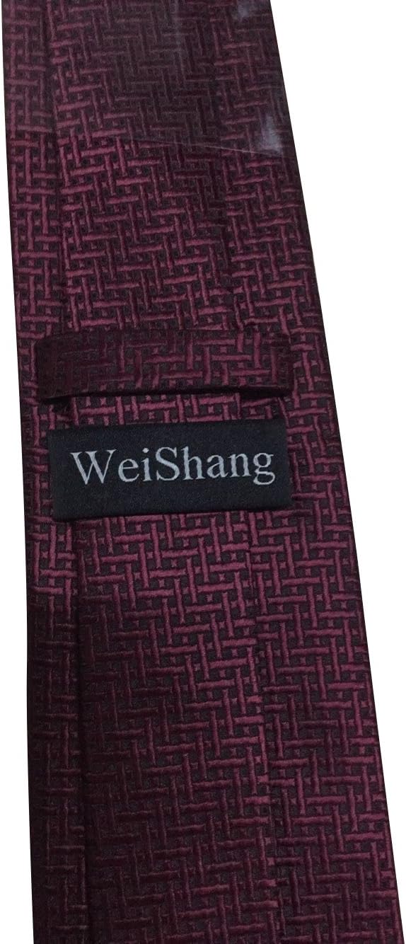 WeiShang 6-Pack Men's Classic Jacquard Woven Silk Neckties - Premium Formal Striped Tie Set for Business & Wedding Attire