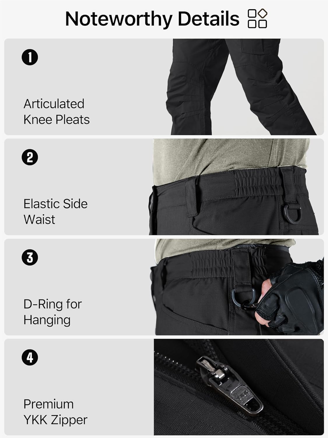 FREE SOLDIER Men's Tactical Ripstop Cargo Pants - Lightweight, Water-Resistant Work Hiking Trousers with Multi-Pockets