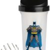 Official DC Comics Batman Protein Shaker Bottle - 23 oz Mixer Cup with Storage & Grid - Novelty Batman Gift for Gym & Fitness Fans