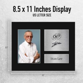 Stan Lee Marvel Collectible Display – Printed Autograph, Signature Plaque & Mounted Photo – Ultimate Superhero Fan Gift