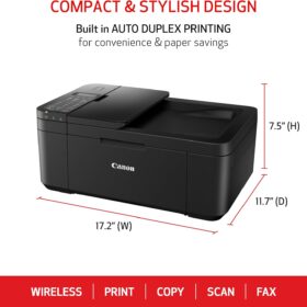 Canon PIXMA TR4720 Wireless All-In-One Inkjet Printer with Auto Document Feeder, Fax, and Mobile Printing (Black)