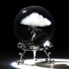 HDCRYSTALGIFTS 3D Lightning Cloud Crystal Ball - 2.3 Inch Feng Shui K9 Glass Paperweight with LED Stand for Home & Office Decor