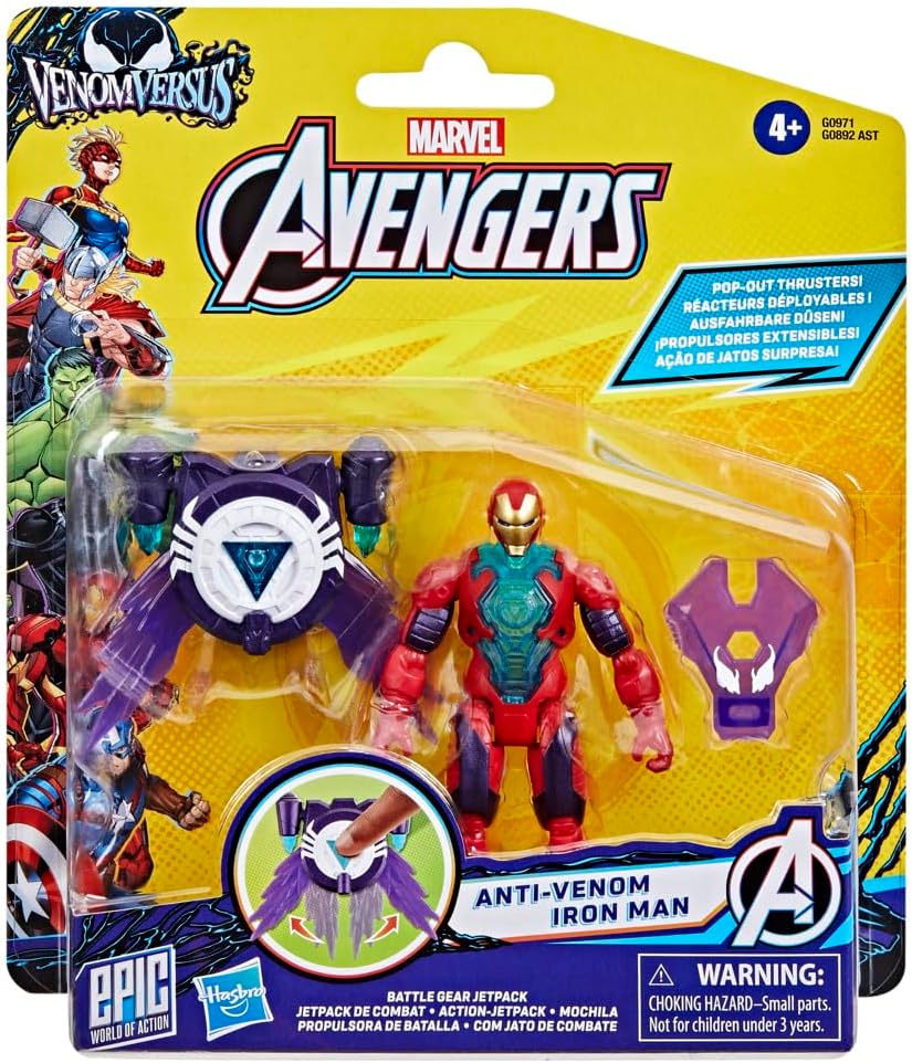 Marvel Avengers: Anti-Venom Iron Man 4-Inch Action Figure with Battle Gear - VenomVersus Series