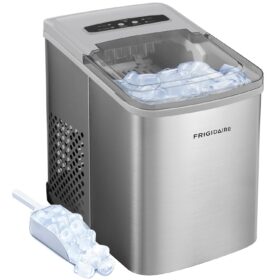 Frigidaire EFIC117-SS Stainless Steel Portable Ice Maker - 26 lbs/Day Countertop Machine with Self-Cleaning Function