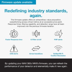 Escort MAX 360c MKII Laser Radar Detector – 360° Directional Alerts, Dual-Band Wi-Fi & Bluetooth, CarPlay/Android Auto Compatible