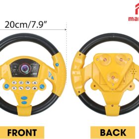 Kids Toy Steering Wheel - Yellow Electronic Driving Simulator with Realistic Sounds, Lights & Horn - Educational Interactive Toy for Toddlers & Children 3+ Years