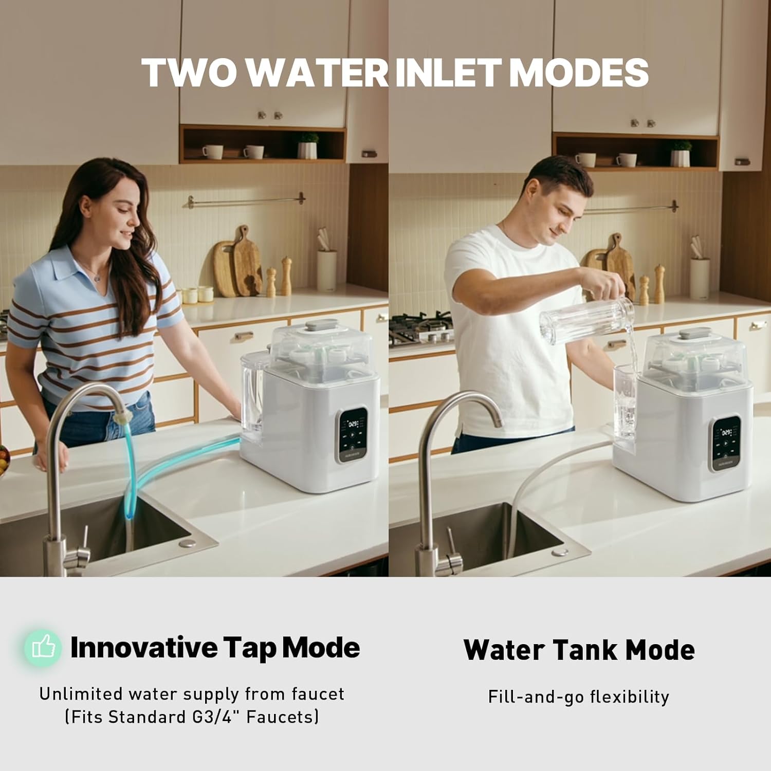 Baby Bottle Washer, Sterilizer and Dryer – All-in-One Pro Machine with Dual Water Inlet, Fishbone Spray Arm, & 168H Storage