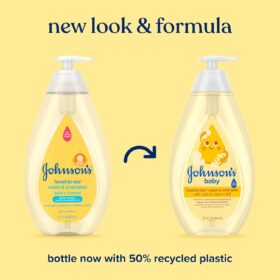 Johnson's Baby Head-To-Toe Wash & Shampoo with Aloe & Vitamin E - 2-in-1 Gentle Baby Bath for Newborns, Hypoallergenic & Tear-Free, 27.1 fl oz Bottle