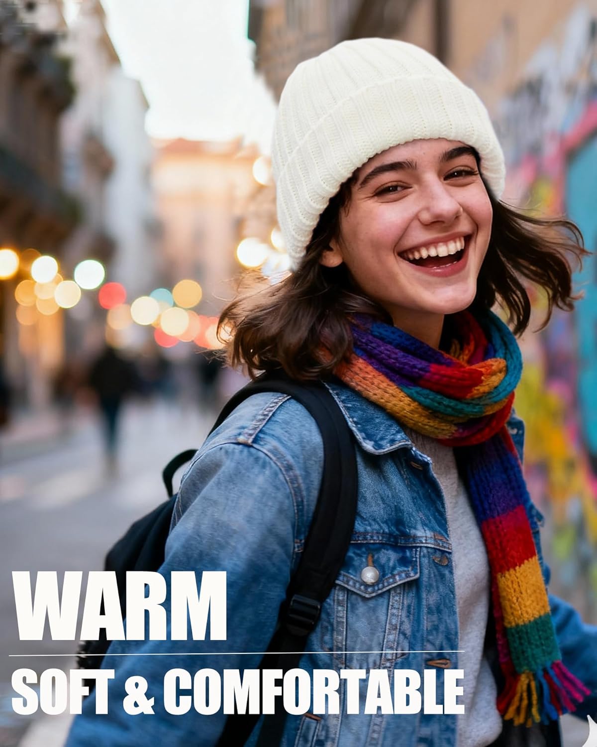 Premium Fleece Lined Wool Beanie for Men & Women – Thermal Soft Skull Cap for Skiing, Snowboarding & Cold Weather