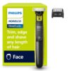 Philips Norelco OneBlade 360 Face Trimmer & Shaver - Hybrid Electric Groomer for Men with 360° Blade, 5-in-1 Comb & Wet/Dry Use - Model QP2724/90